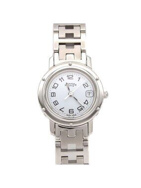Hermes SS Quartz Watch White